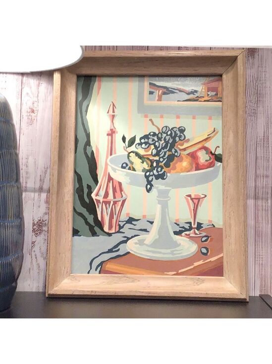 Vintage Other - Vintage MCM Framed Paint by number still life RARE
